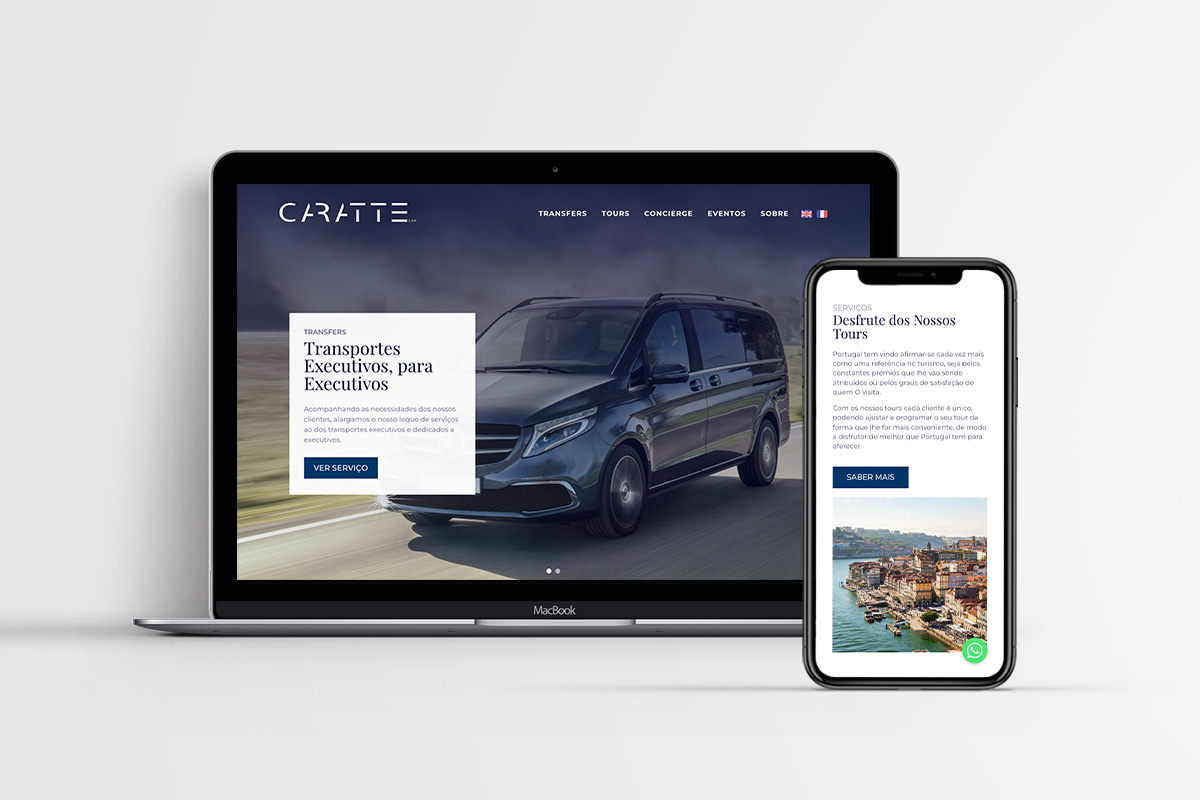 Website Caratte em diferentes dispositivos - Atto Creative Solutions
